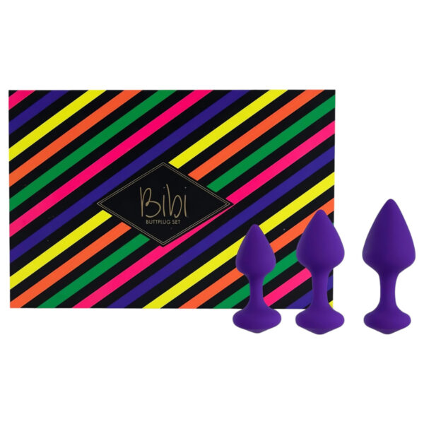 FEELZTOYS Bibi - sada análních kolíků - fialová (3 kusy)