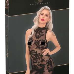 Noir - růžové mini šaty bez rukávů (černé) - M