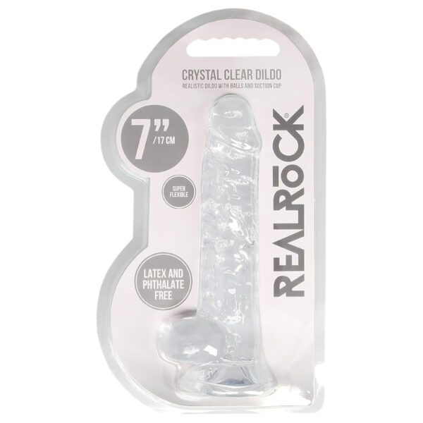 REALROCK - průhledné realistické dildo - průhledné (17 cm)