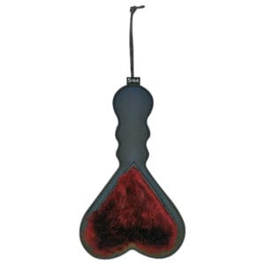 S&M - krátký srdcový plácač (červeno-černý)