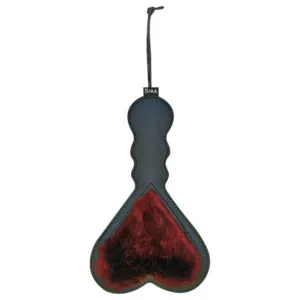 S&M - krátký srdcový plácač (červeno-černý)