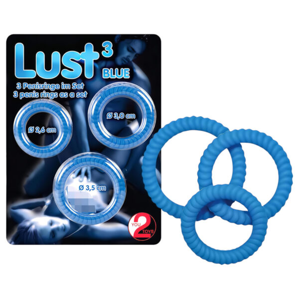 You2Toys - Trio kroužků na penis Lust - modrá