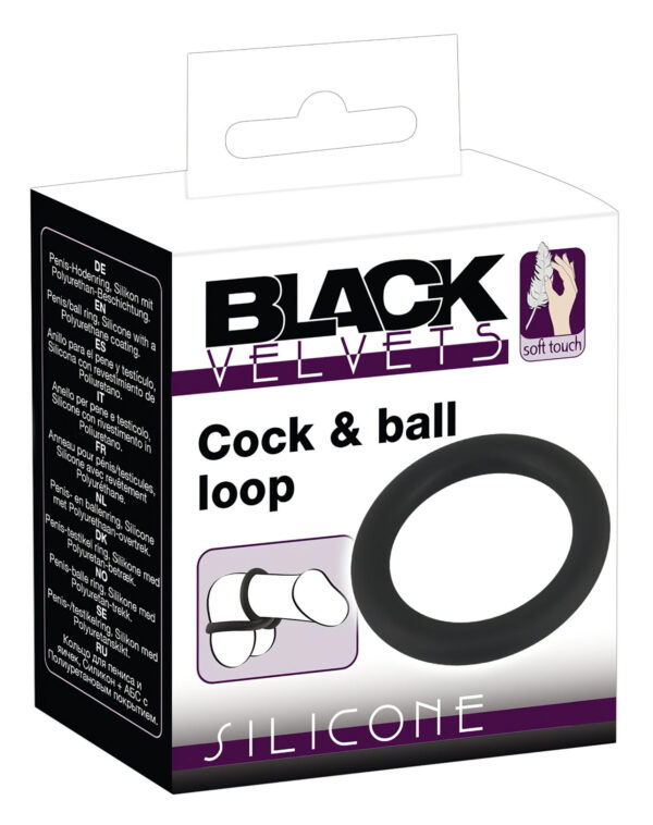 Černý samet - silikonový kroužek na penis (černý) - 5 cm