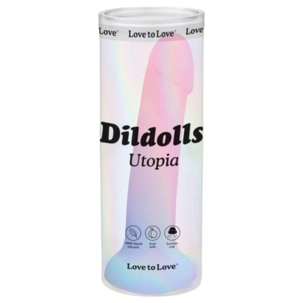 Dildolls Utopia - barevné silikonové dildo s přísavkou