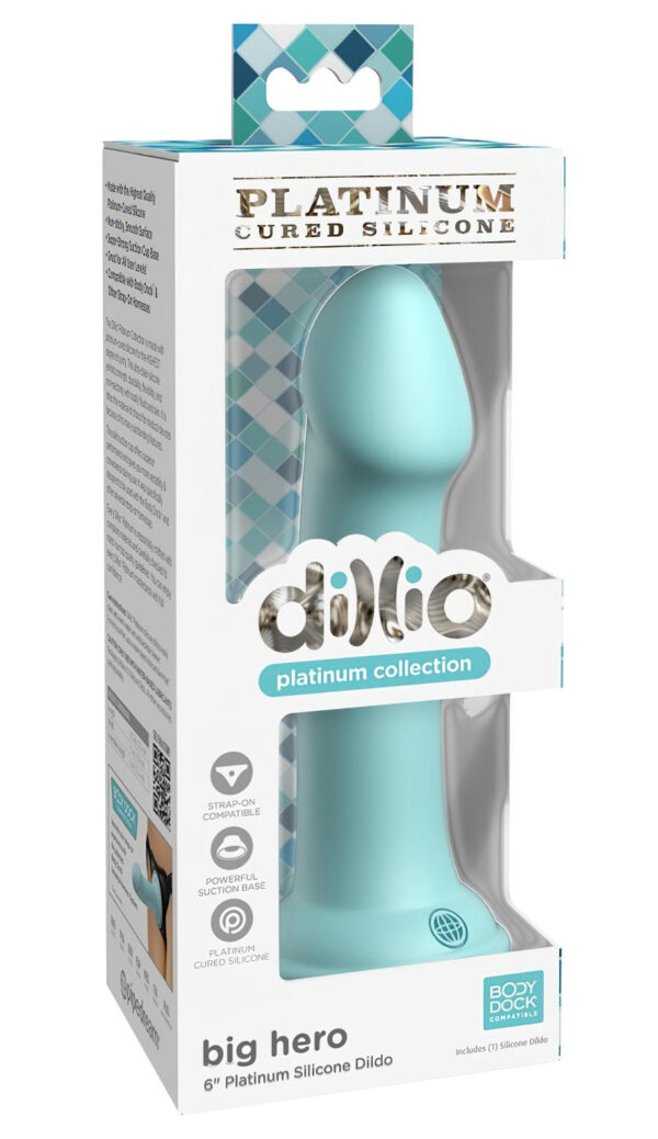 Dillio Big Hero - přísavný dildo (17 cm) - tyrkysový