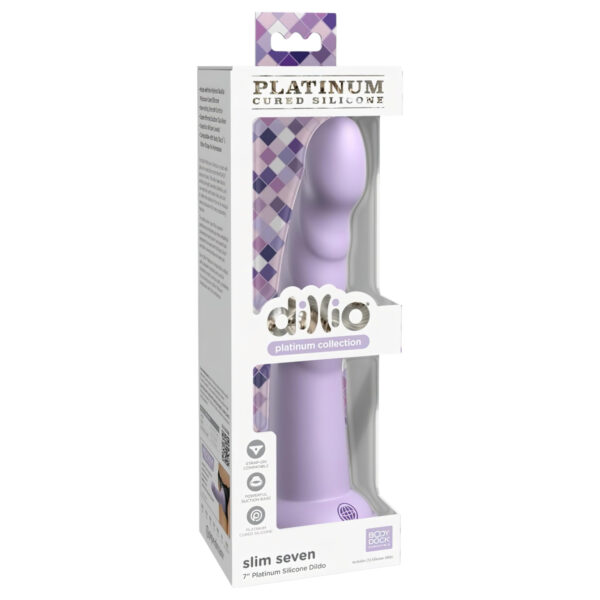Dillio Slim Seven - přísavkové stimulující dildo (20 cm) - fialové
