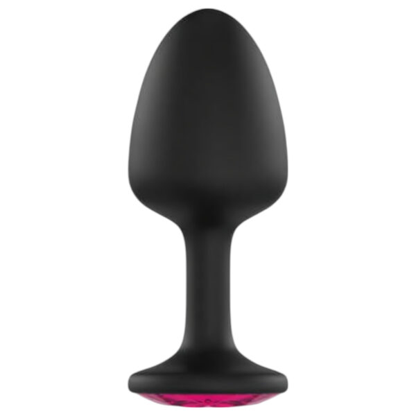 Dorcel Geisha Plug Ruby L - anální plug s růžovým kamenem (černý)