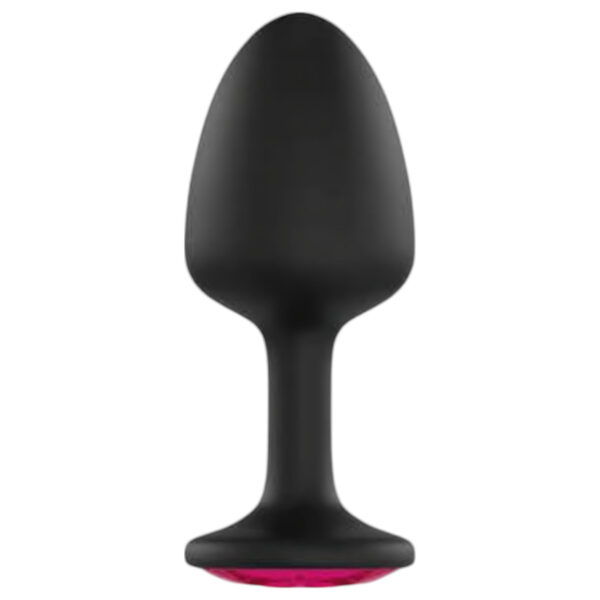 Dorcel Geisha Ruby M - anální kolík s růžovým kamenem (černý)