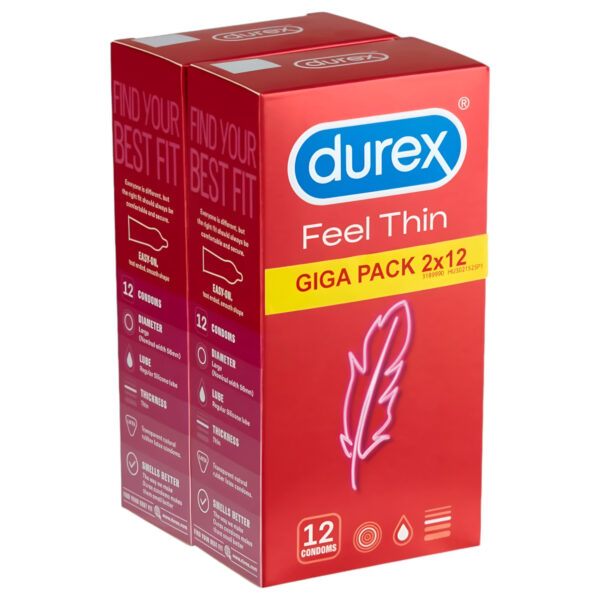 Durex Feel Thin - Přirozený pocit kondomy balení (2x12 ks)