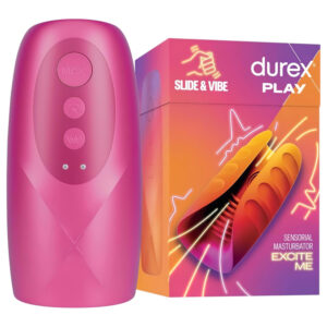 Durex Slide & Vibe - dobíjecí vodotěsný vibrátor (růžový)