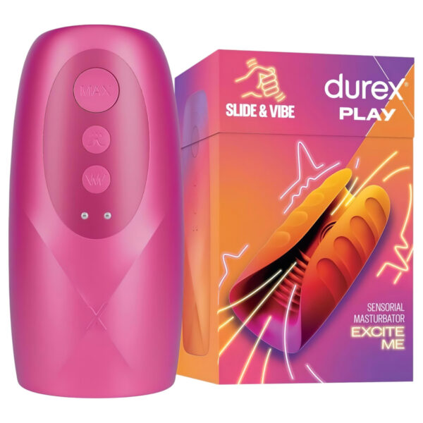 Durex Slide & Vibe - dobíjecí vodotěsný vibrátor (růžový)