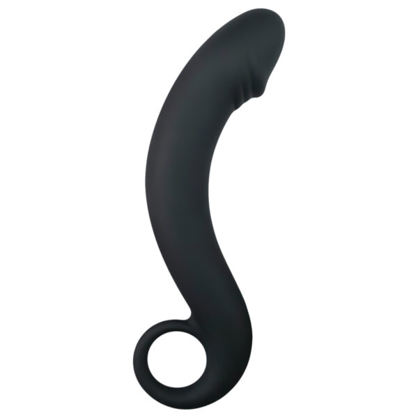 EasyToys Zahnuté Dildo - silikonové anální dildo (černé)
