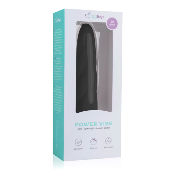 Easytoys Power Vibe - kroucený silikonový vibrátor (černý)