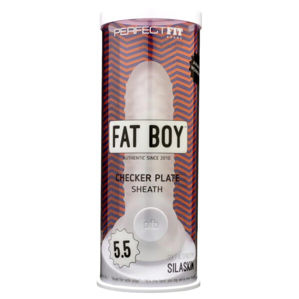 Fat Boy Checker Box - bílý penisový návlek (15cm)