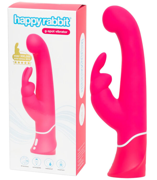 Happyrabbit G-bod - voděodolný vibrátor s klitorálním ramenem (růžový)
