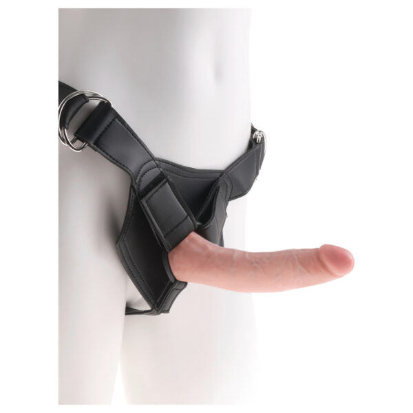 King Cock 7 - připínací dildo s postrojem (černé)