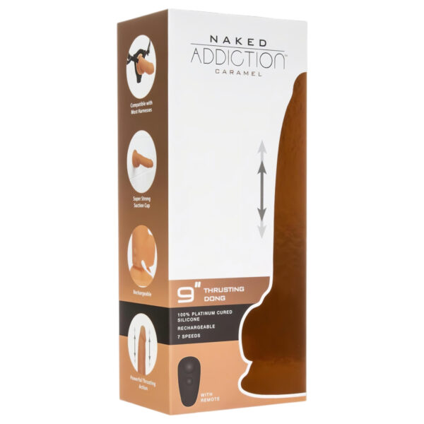 Naked Addiction Thrusting 9 - temný přirážející vibrátor (23 cm)