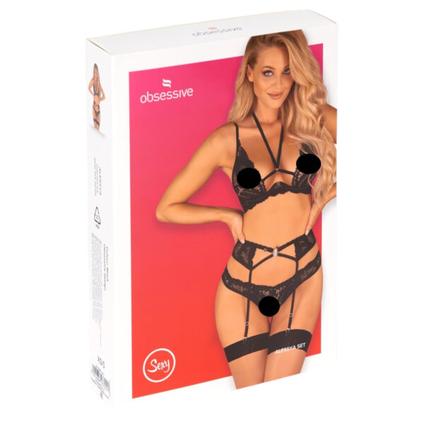 Obsessive Alessya - krajková spodní souprava (černá) - M/L