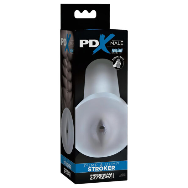 PDX Pump & Dump - realistický umělý zadek masturbátor (průhledný)