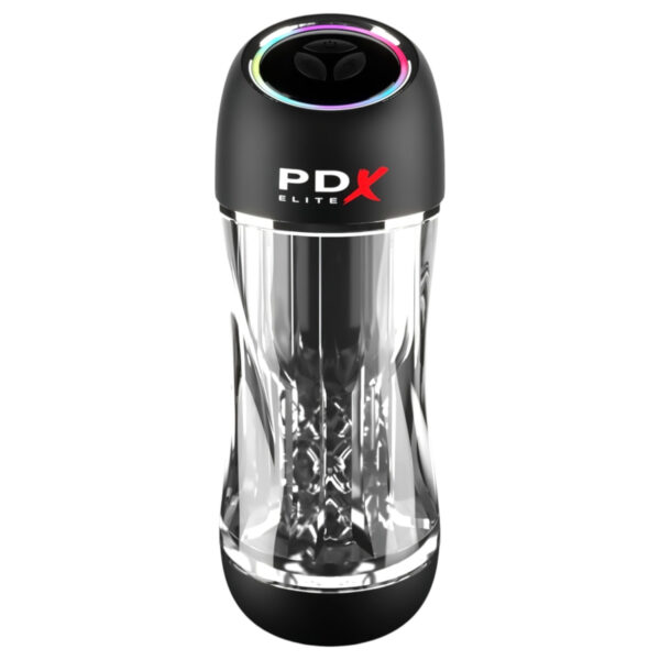 PDX ViewTube Pro - sání-vibrační masturbátor (černý)