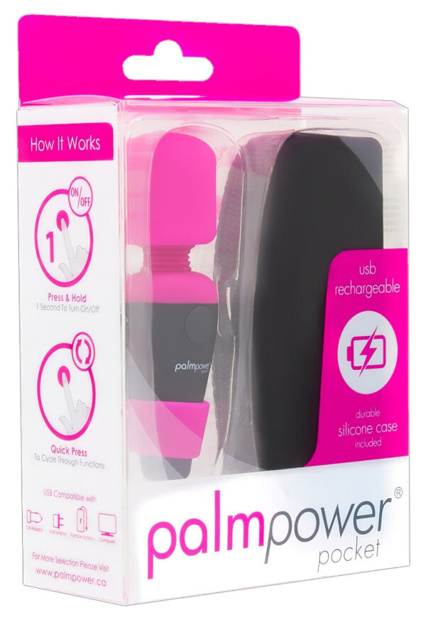 PalmPower Pocket Mini masér (růžovo-černý)