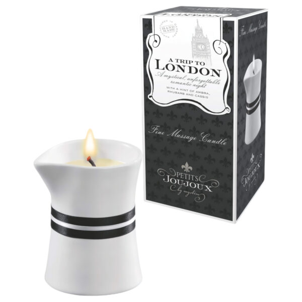 Petits Joujoux London - masážní svíčka - rebarbora a jantar (120 ml)