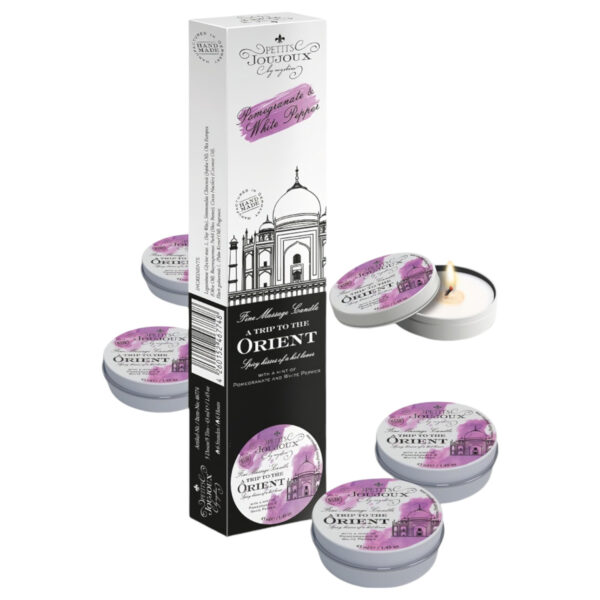 Petits Joujoux – masážní svíčka – granátové jablko & bílý pepř (5x43 ml)