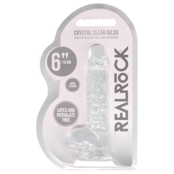 REALROCK - průsvitné realistické dildo - čiré (15 cm)