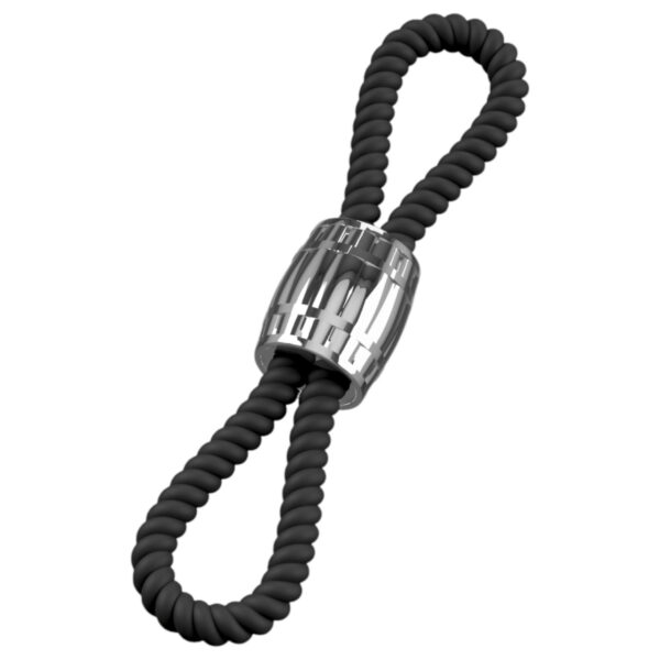 Rebel Heavy Rope - nastavitelný kroužek na penis a varlata (černý)