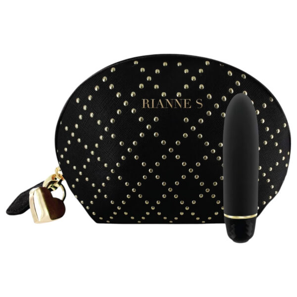 Rianne Essentials Classique Stud - silikonový vibrační rtěnka (černá)