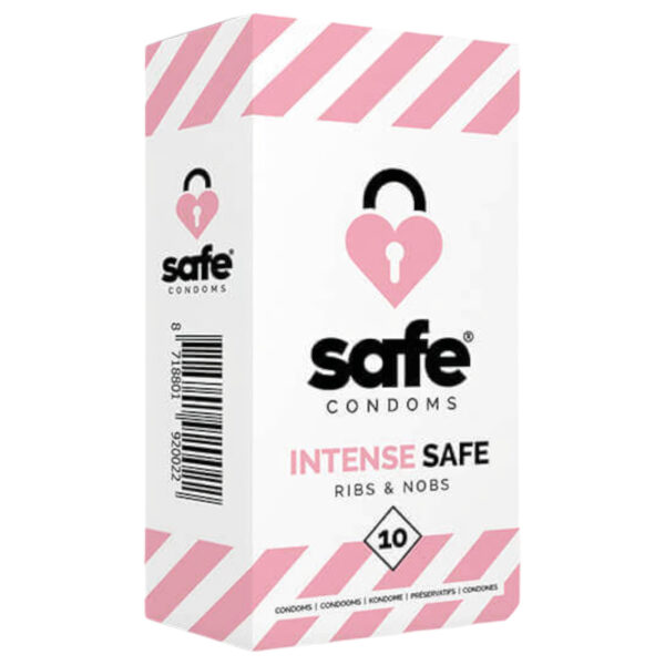 SAFE Intense Safe - vroubkované a tečkované kondomy (10 ks)