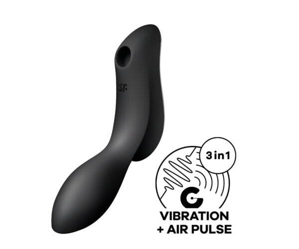 Satisfyer Curvy Trinity 2 - vzduchová 2v1 vibrátor (černá)