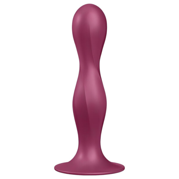 Satisfyer Double Ball-R - přísavný závažíkový dildo (červený)