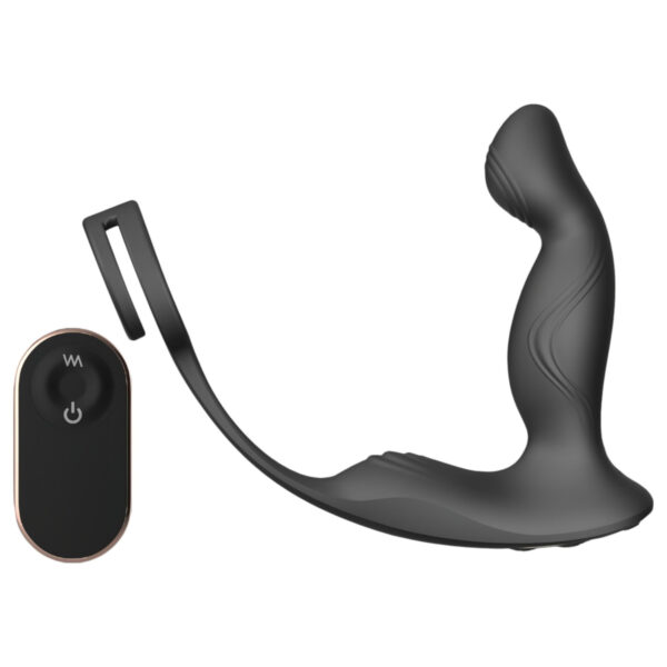 Sex HD Virgil - vibrátor na prostatu s kroužky (černý)