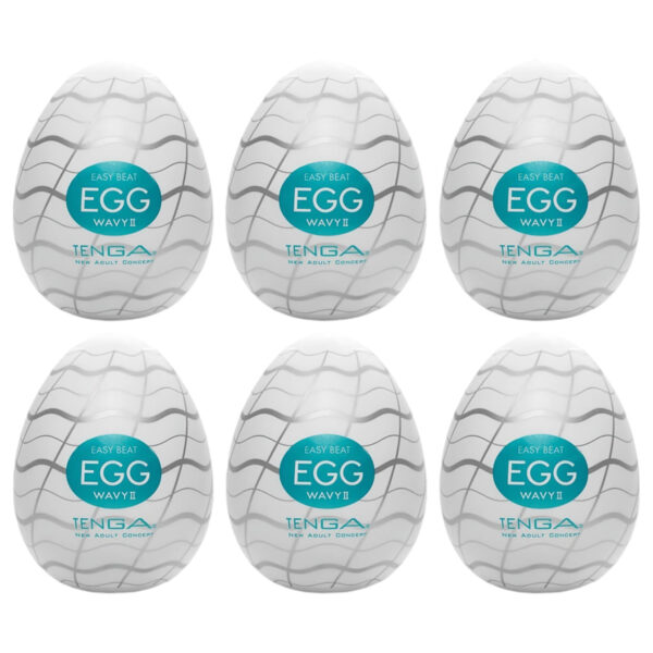 TENGA Egg Wavy II - vlnité vajíčko pro rozkoš (6 ks)