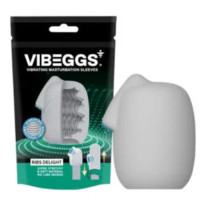 VIBEGGS Ribs Delight - vibrační vajíčko masturbátor (bílé)
