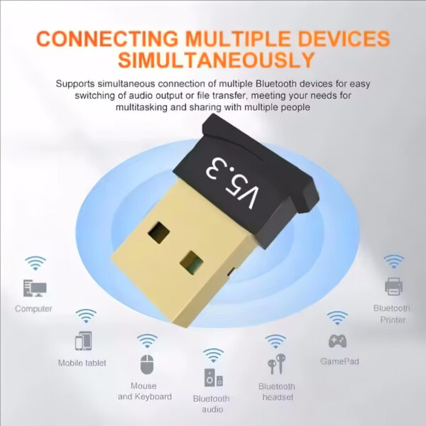 Bluetooth 5.3 USB adaptér až pro 6 zařízení