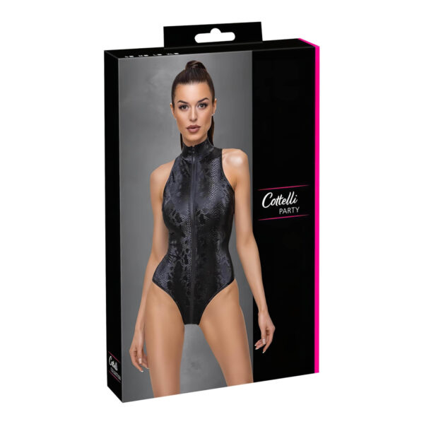 Cottelli Party - černé body s hadím vzorem - L
