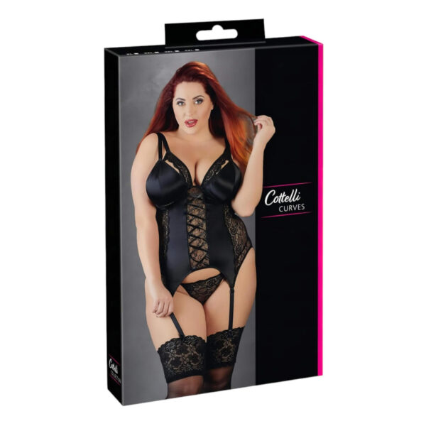 Cottelli Plus Size - variabilní podvazkový top (černý) - 2XL