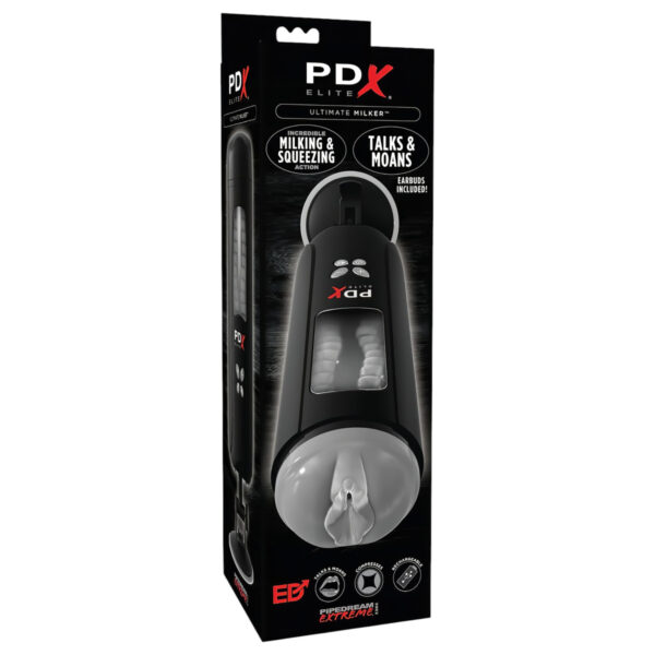 PDX Ultimate Milker - sací a vibrační masturbátor (černý)