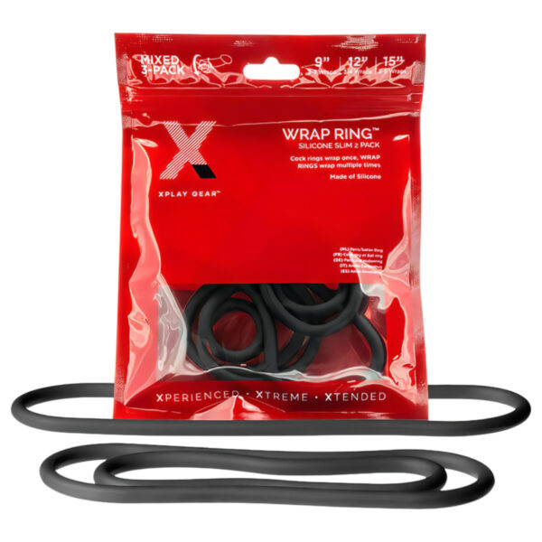 Perfect Fit Slim Wrap - sada tenkých erekčních kroužků - černá (3 ks)