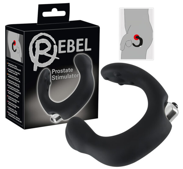 Rebel - zakřivený vibrátor na prostatu (černý)