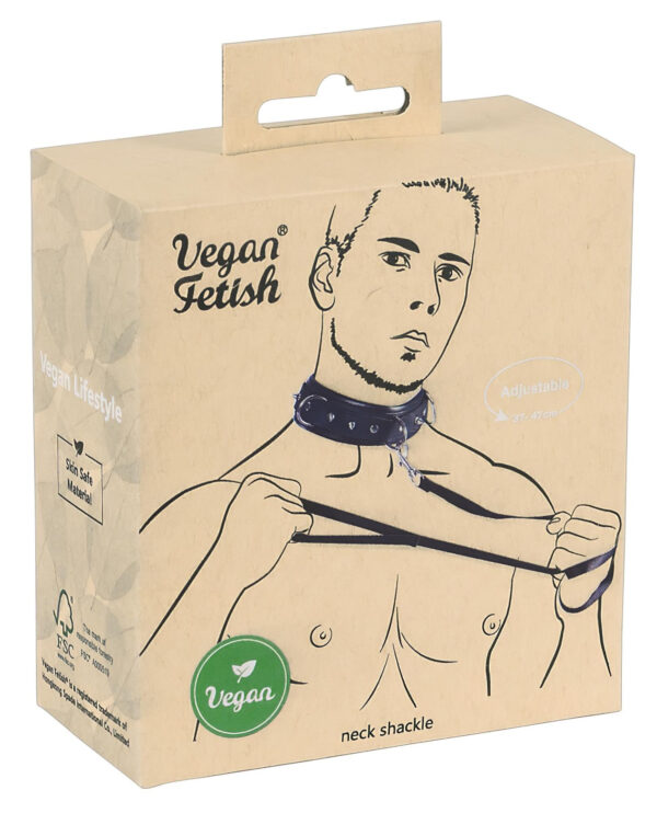 Vegan Fetish - černý obojek s ostny a vodítkem