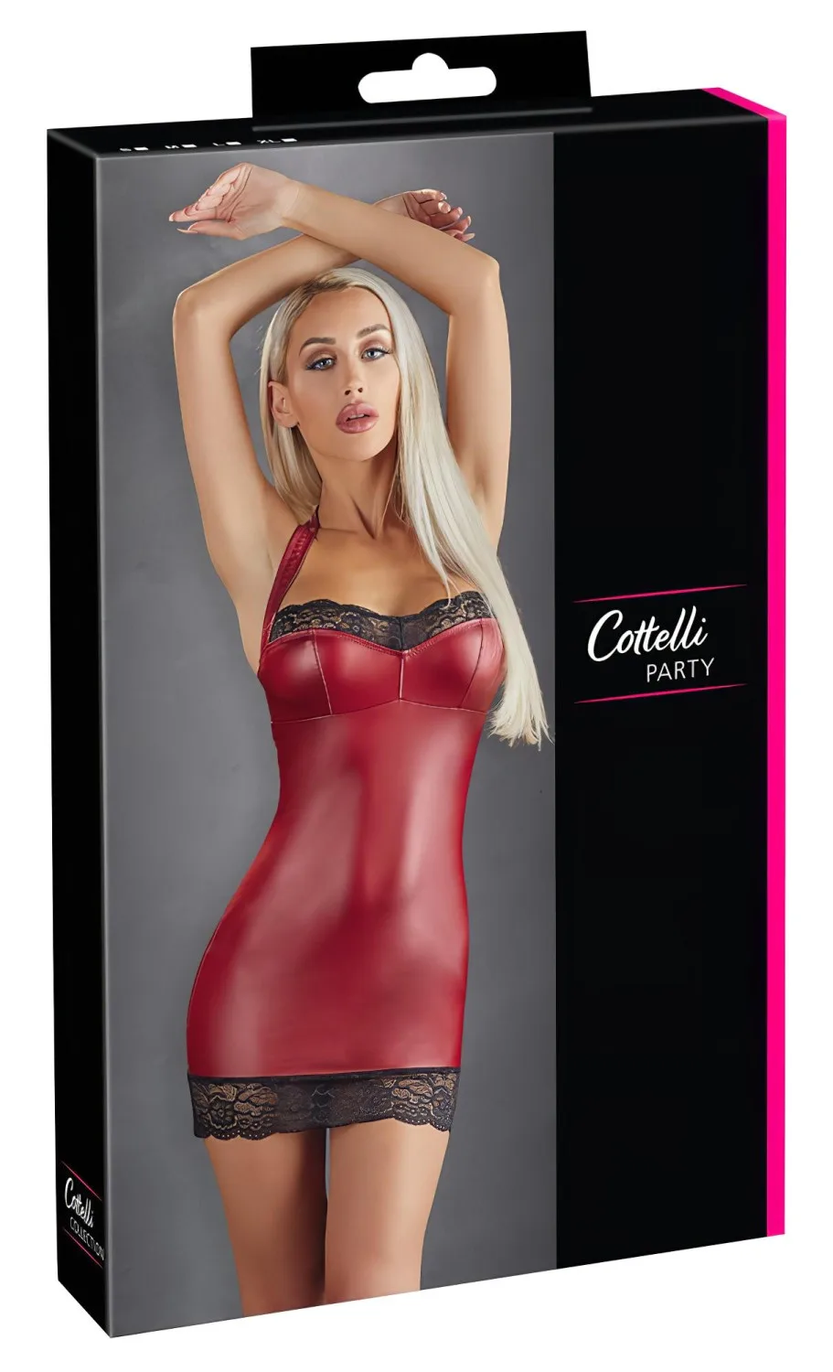 Cottelli - lesklé minišaty (červené) - L