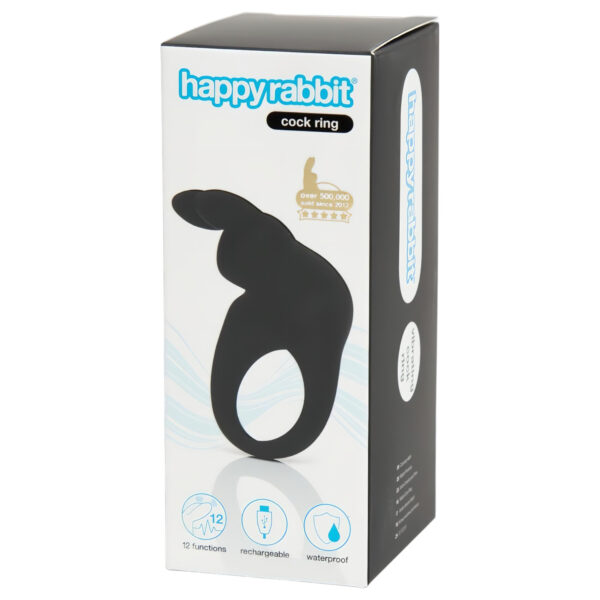 Happyrabbit Cock - akumulátorový vibrační kroužek na penis (černý)