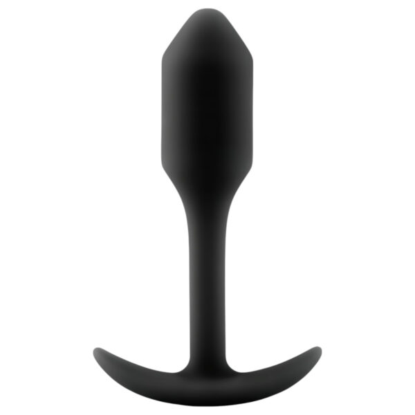 b-vibe Snug Plug 1 - anální kolík s vnitřní váhou (55g) - černý