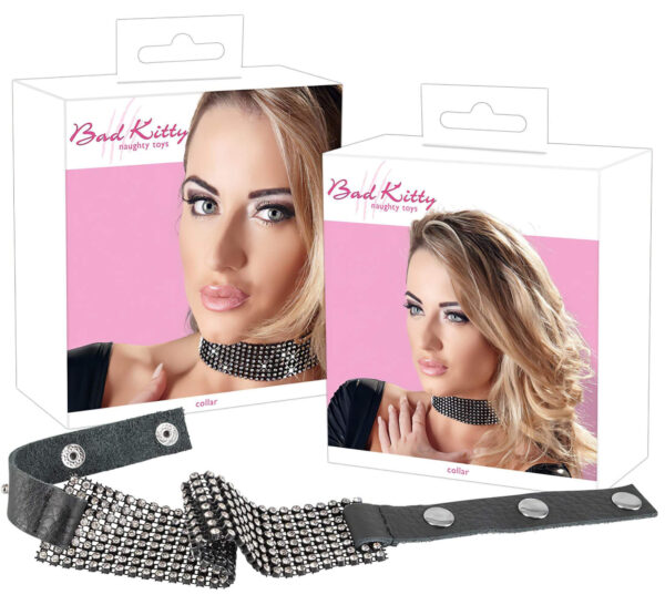 Bad Kitty - černý pás s kamínky