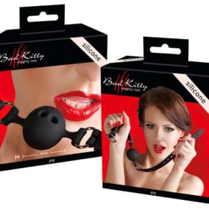 Bad Kitty - střední silikonový roubík (černý)