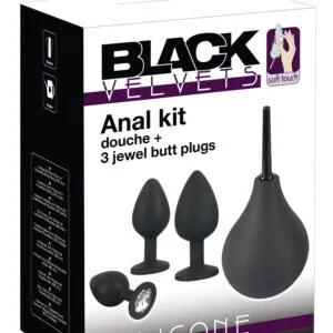 Black Velvet - anální plug sada (4 kusy) - černá