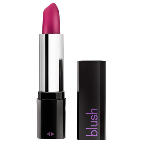 Blush Lipstick Rosé - voděodolný vibrátor ve tvaru rtěnky (černá-růžová)